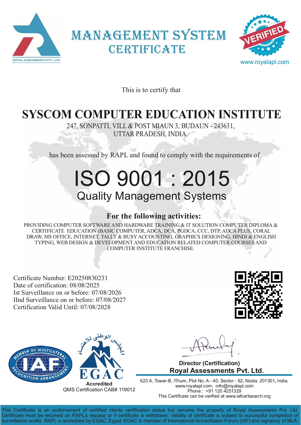ISO Certification